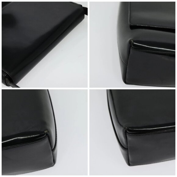 GUCCI Shoulder Bag Enamel Black Gold 0001 3444 1812 Auth bs28872 - Picture 15 of 16